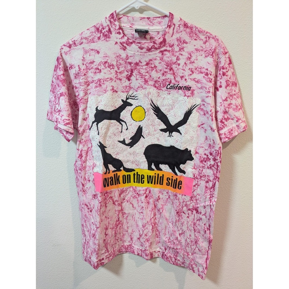 Vintage Sherry's Best Shirt Mens Medium Pink California Puff Print Art Tee 80s